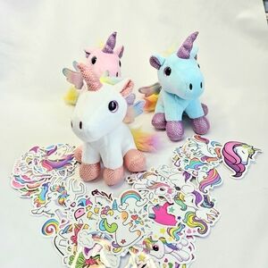 Unicorn Plush Keychain – Cute Glitter Wings & Horn – Kids Gift
